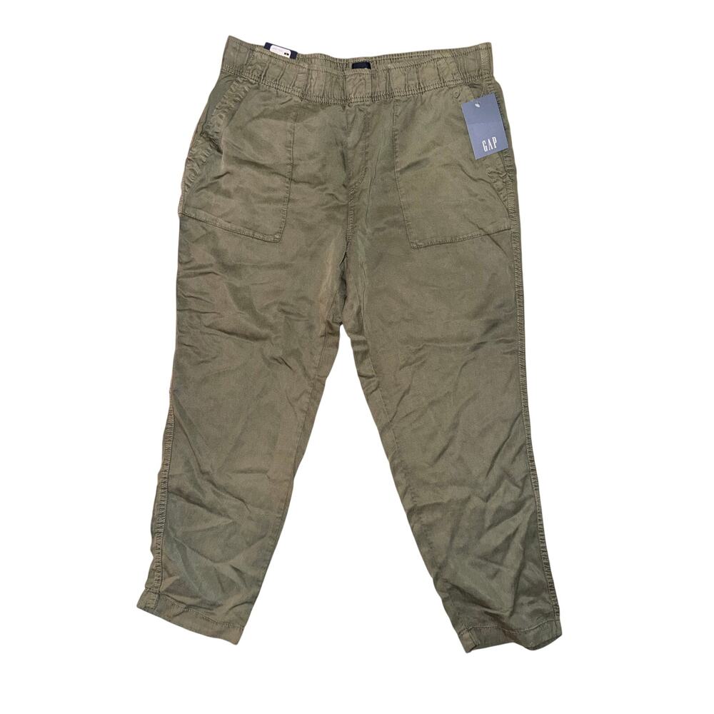 NWT gap tencel relaxed fit pants green wash pockets errands large minimalist